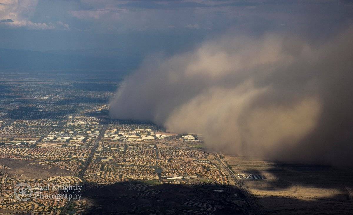 1st Place A haboob is seen rolling across Mesa, Arizona from my window on a flight departing Phoenix by Paul Knightly @KnightlyPhoto