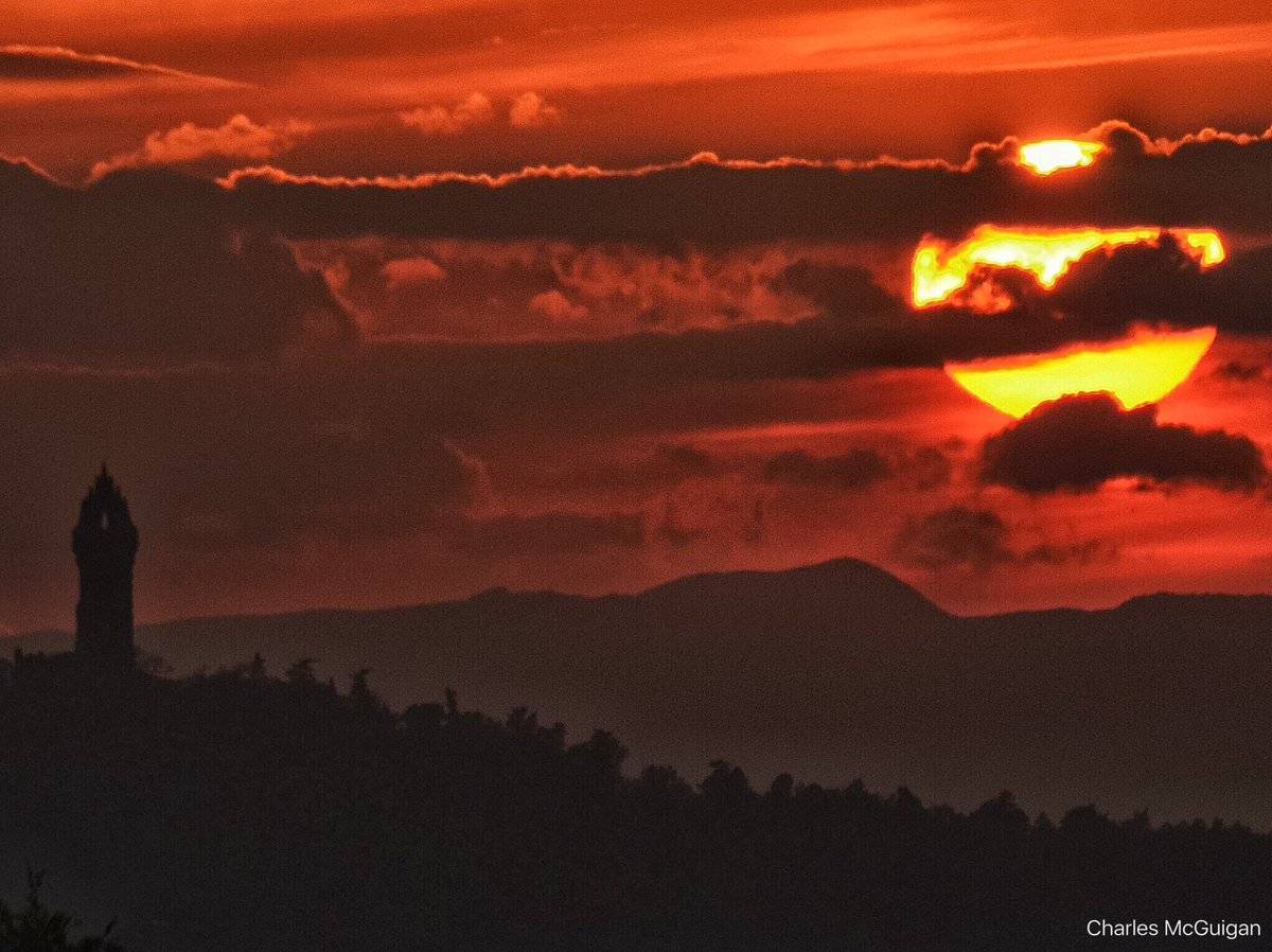 Sunset over Stirling at The Wallace Monument