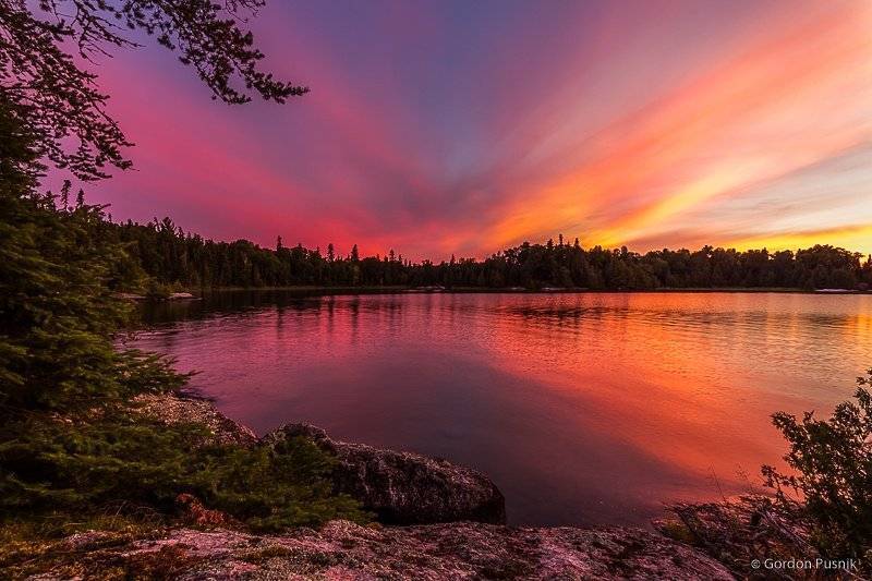 1st Place Gordon Pusnik @gordonpusnik A colorful evening at a quiet Bay in N.W. Ontario.