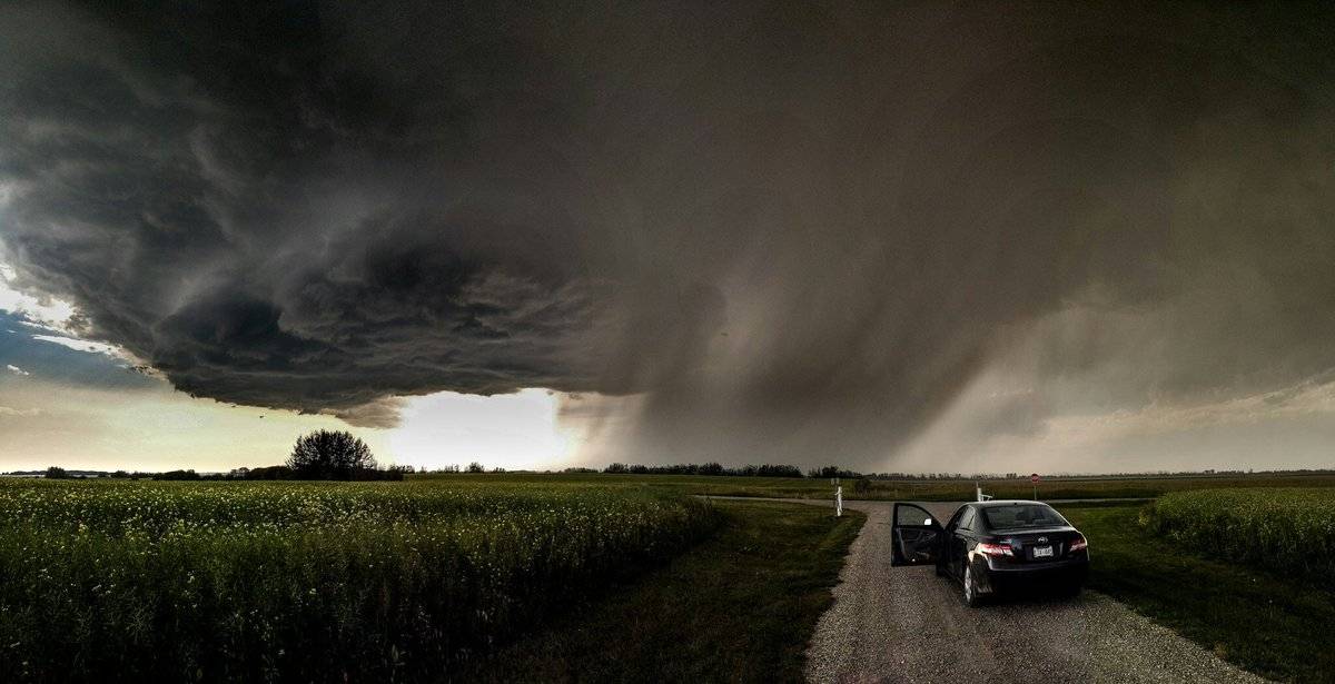 2nd Place Carstairs Alberta. Storm dumping hail and heavy rain on local community by Dave Mason @tweetsinpajamas