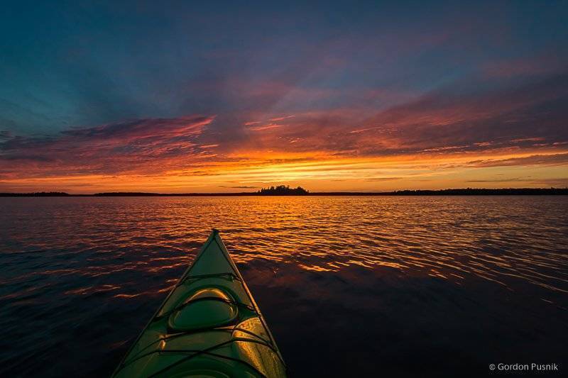 2nd Place Gordon Pusnik @gordonpusnik Kayaking at sunset, N.W. Ontario