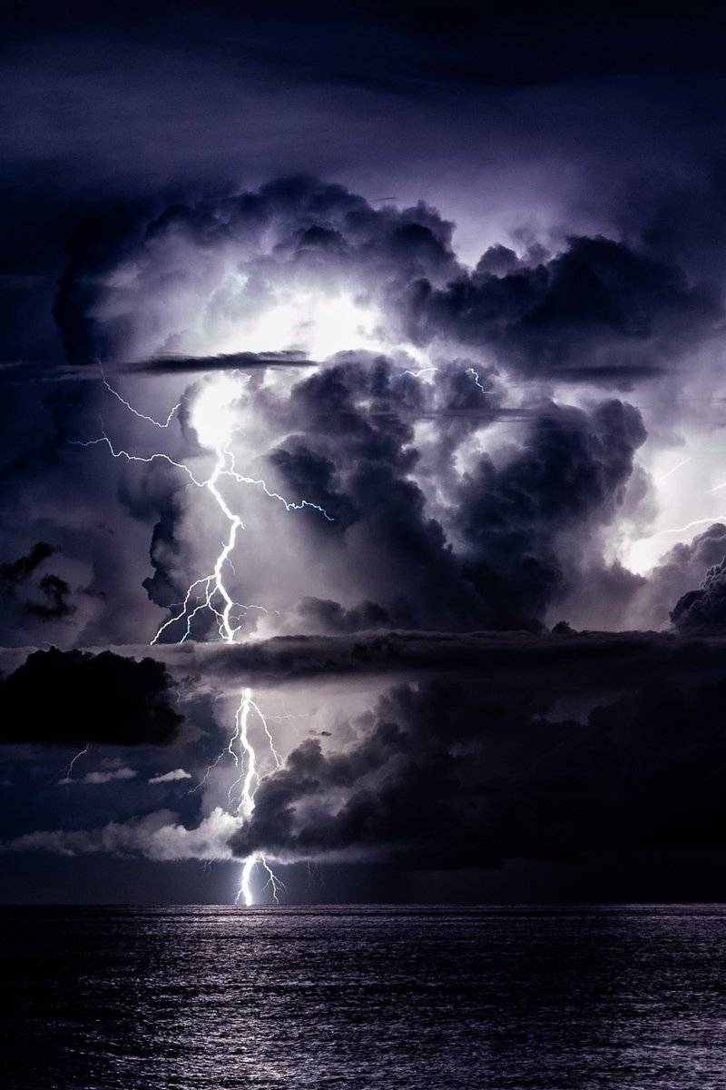 2nd Place Lighting strike over the sea at Chania, Crete by Stephen Kiley @stephenkiley4