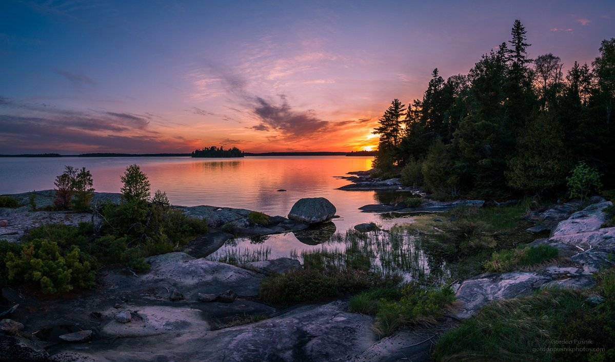 2nd Place sunset view from a small island in Northwest Ontario by Gordon Pusnik @gordonpusnik