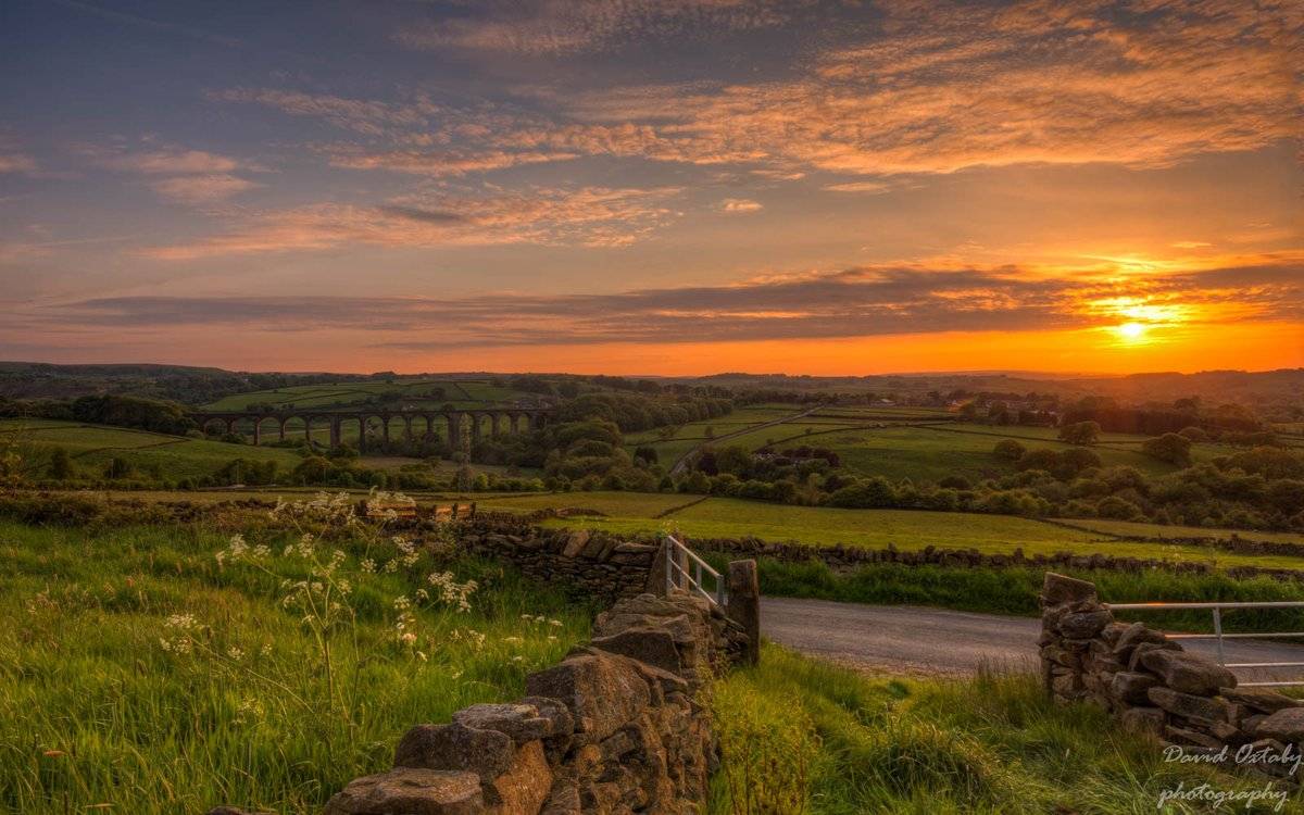 2nd Place The village of Cullingworth in Yorkshire at sunset with Hewenden viaduct by DavidOxtaby @Dave3072
