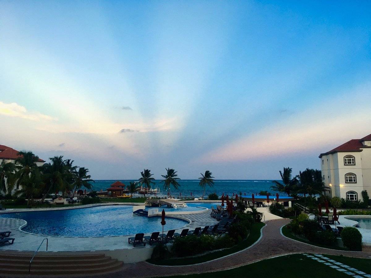 3rd Place Anticrepuscular rays above the Caribbean Sea. San Pedro Belize by D Malone McMillan @EzekielANovel