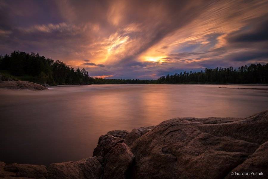 "Incoming storm at sunset"