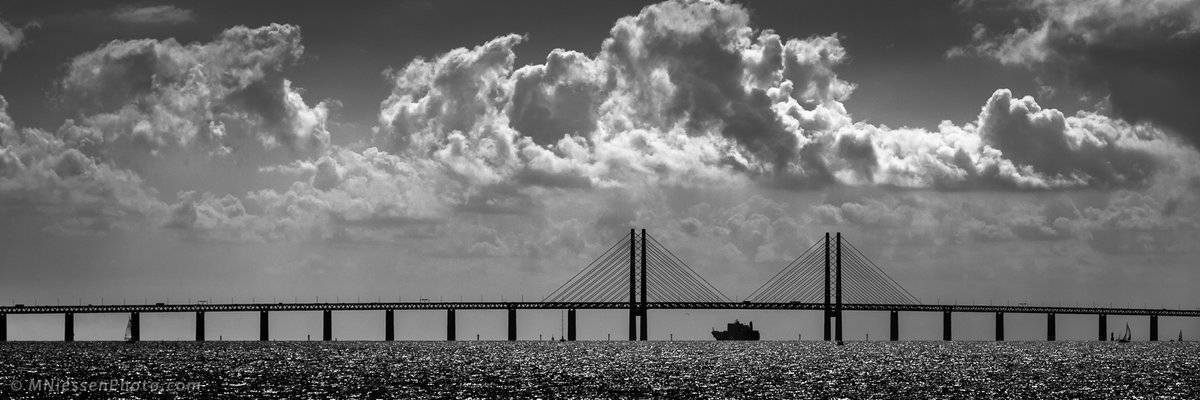 3rd Place Michael Niessen @MNiessenPhoto Container ship passing under the Øresund bridge