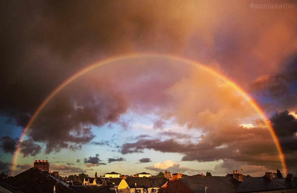 3rd Place Sonia Bashir @SoniaBashir_ A beautiful glowing rainbow over Preston, Lancashire