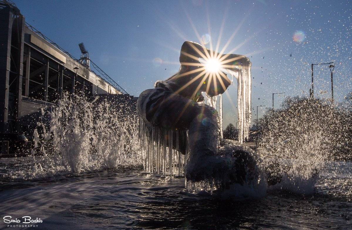 3rd Place Sonia Bashir @SoniaBashir_ The frozen Sir Tom Finney statue melting away in the sun. Preston, Lancashire