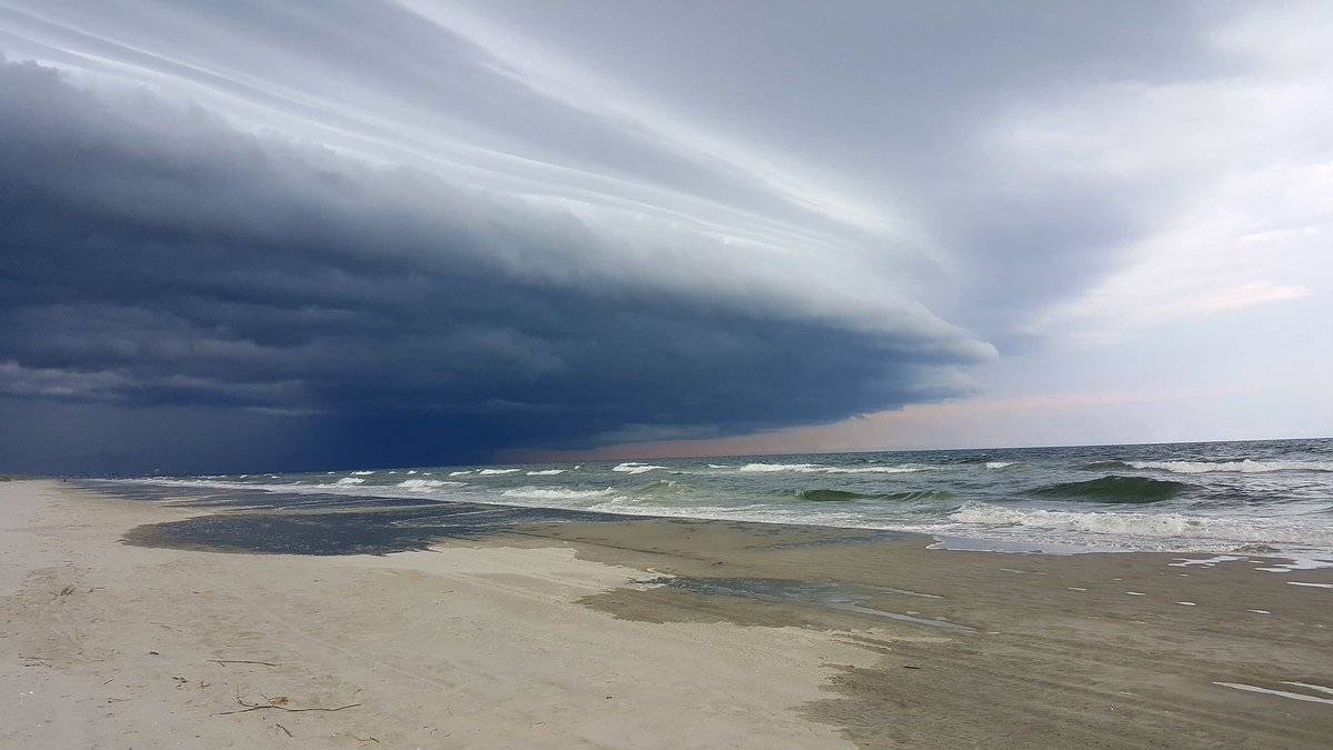 Storm clouds over the ocean