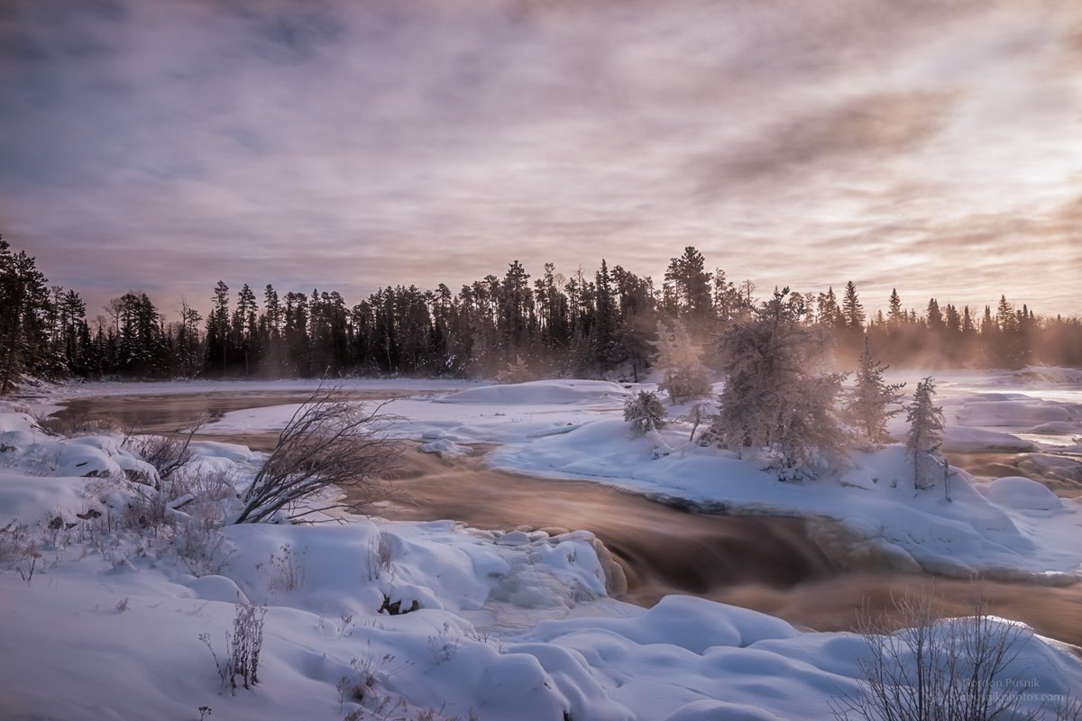 3rd Place Waterfalls at -30C - N.W. Ontario by Gordon Pusnik @gordonpusnik