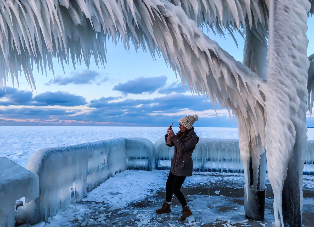 A frozen Lake Michigan by Stacey Anne Leeson @StaceyALee
