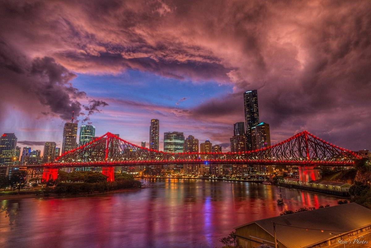 A moody sunset after a storm in Brisbane, Queensland Australia by Steve Berardi @Marcus_0312