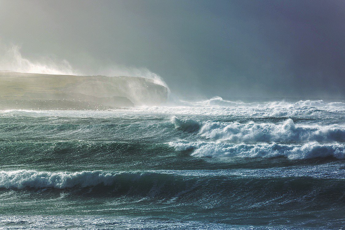 Bay of Skaill in stormy weather Orkney by Debbie Sutherland @Debbiesuth