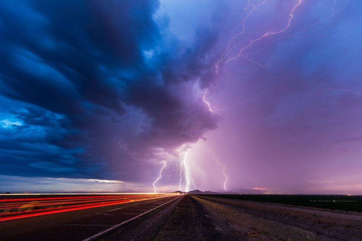Lightning blasts the White Tanks in Buckeye, AZ by Mike Olbinski @MikeOlbinski