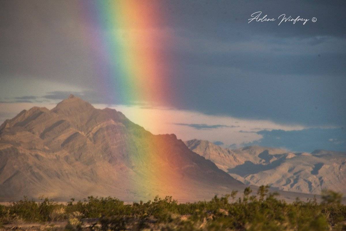 Rainbow over Death Valley by Arlene Winfrey @chainsofpace