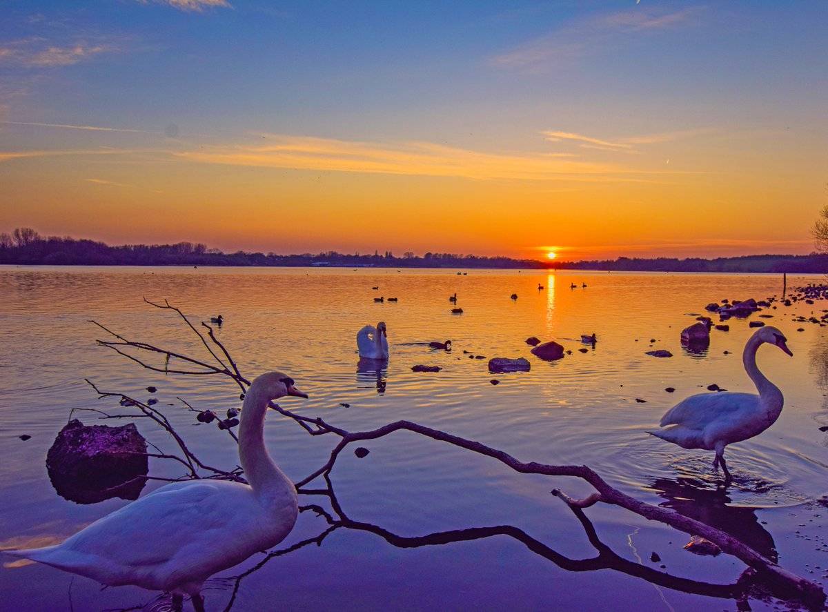 Sun setting across Pennington Flash Andy M @salescycle