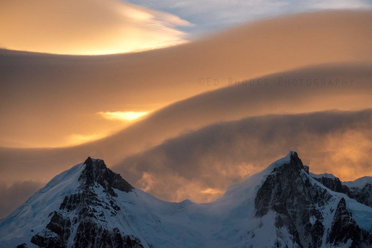 Lenticular clouds Patagonia by Ed Rhodes @EdRhodesImages