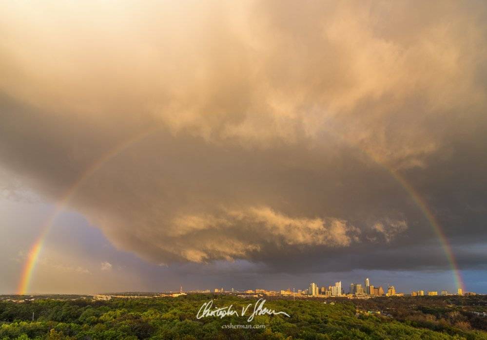 Rainbow at Sunset over Austin, Texas by Christopher Sherman Photography @cvsherman