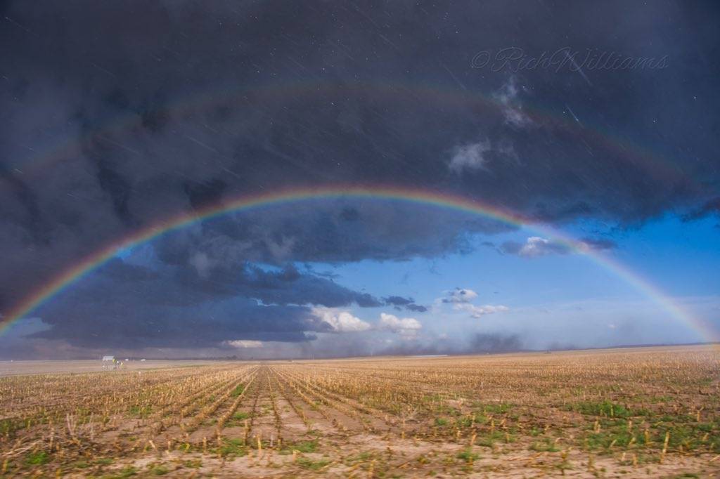 Tornado with a double rainbow, Yuma, Colorado by Rich Williams @KSChaser96