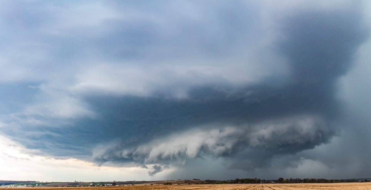 Nice structured storm by Preston, Iowa by Cory Marshall @TornadoChaser04