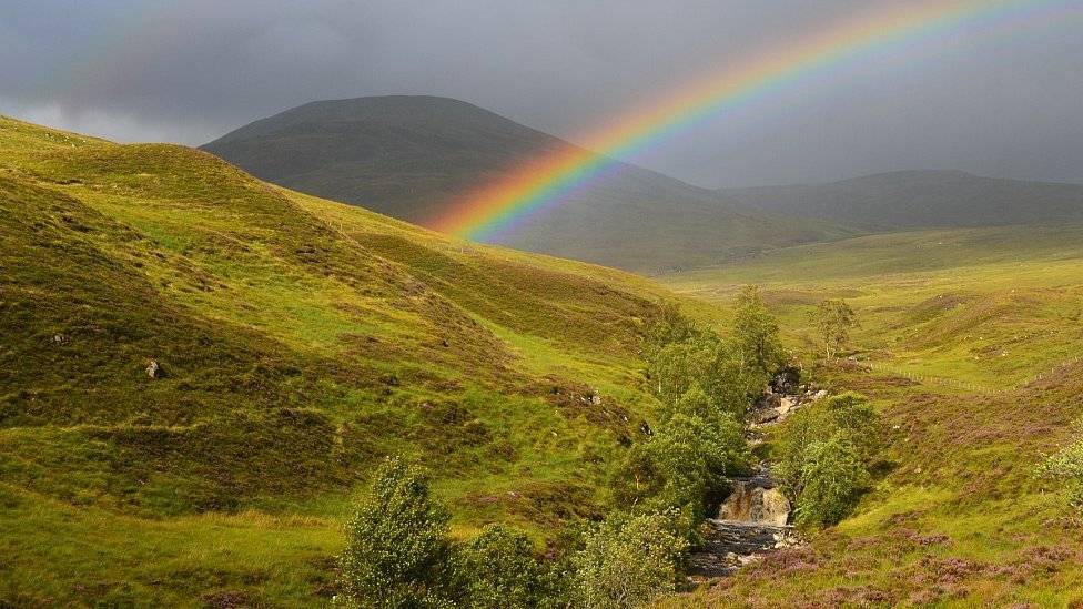 Rainbow over Gael Charn, Highlands, Scotland by Margaret @scotslass154