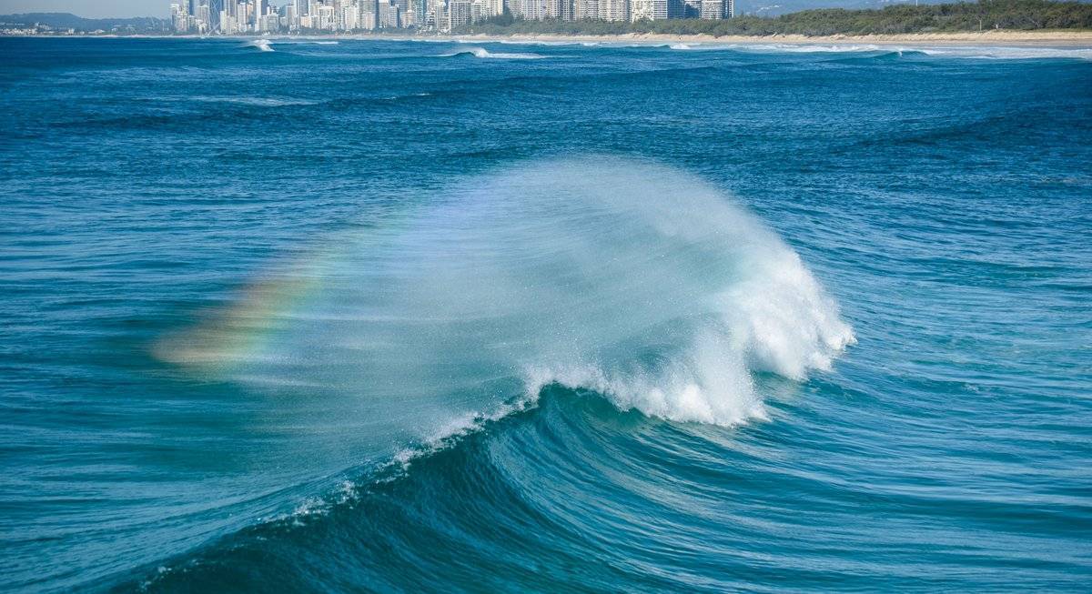 3rd Rainbow-wave at Surfers Paradise, Queensland by Judy Leitch @leitchbird
