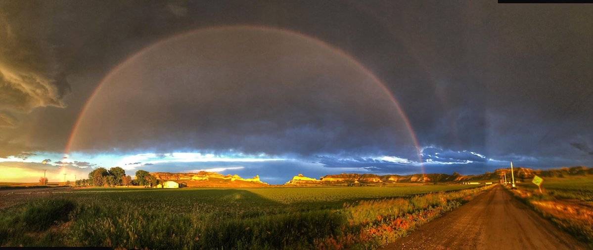 Rainbow over Scotts Bluff National Monument in western Nebraska by Rick Myers @RickMyers2