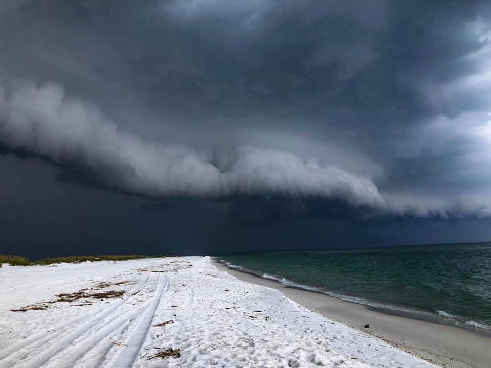 Shelf cloud on Pensacola Beach by Terri Green @TerriGreenUSA 