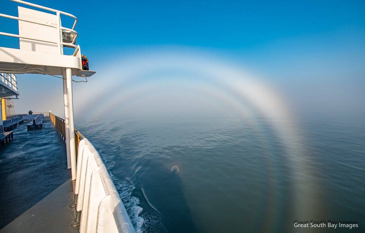 Triple Fog bow on the way across Long Island Sound by Mike Busch/Greatsouthbayimages @GSBImagesMBusch