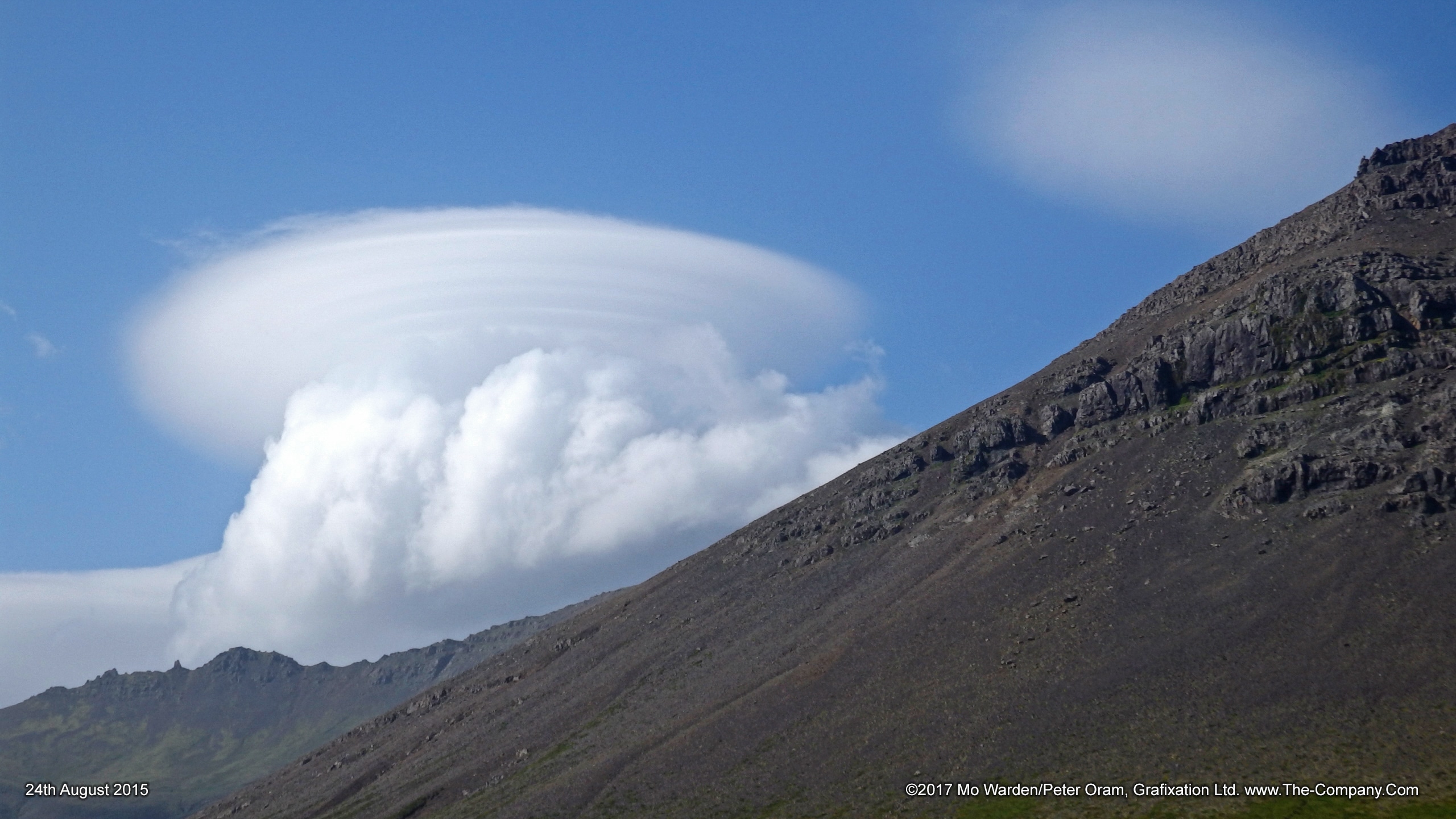 Lenticular cloud above Krossanesfjall