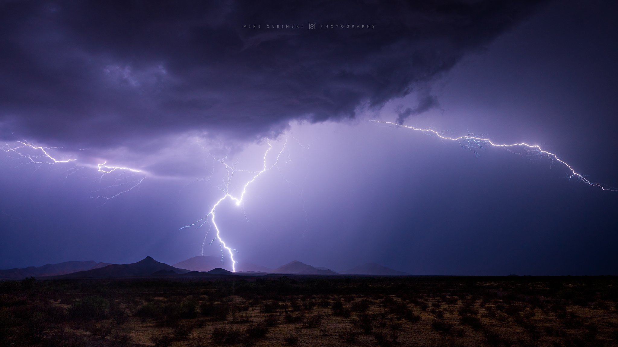 Final bolt of a dying storm out by Vekol Road by Mike Olbinski @MikeOlbinski