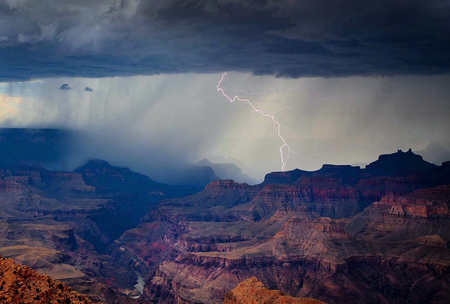 Lightning strikes in the Grand Canyon by Mark J. Rebilas @rebilasphoto