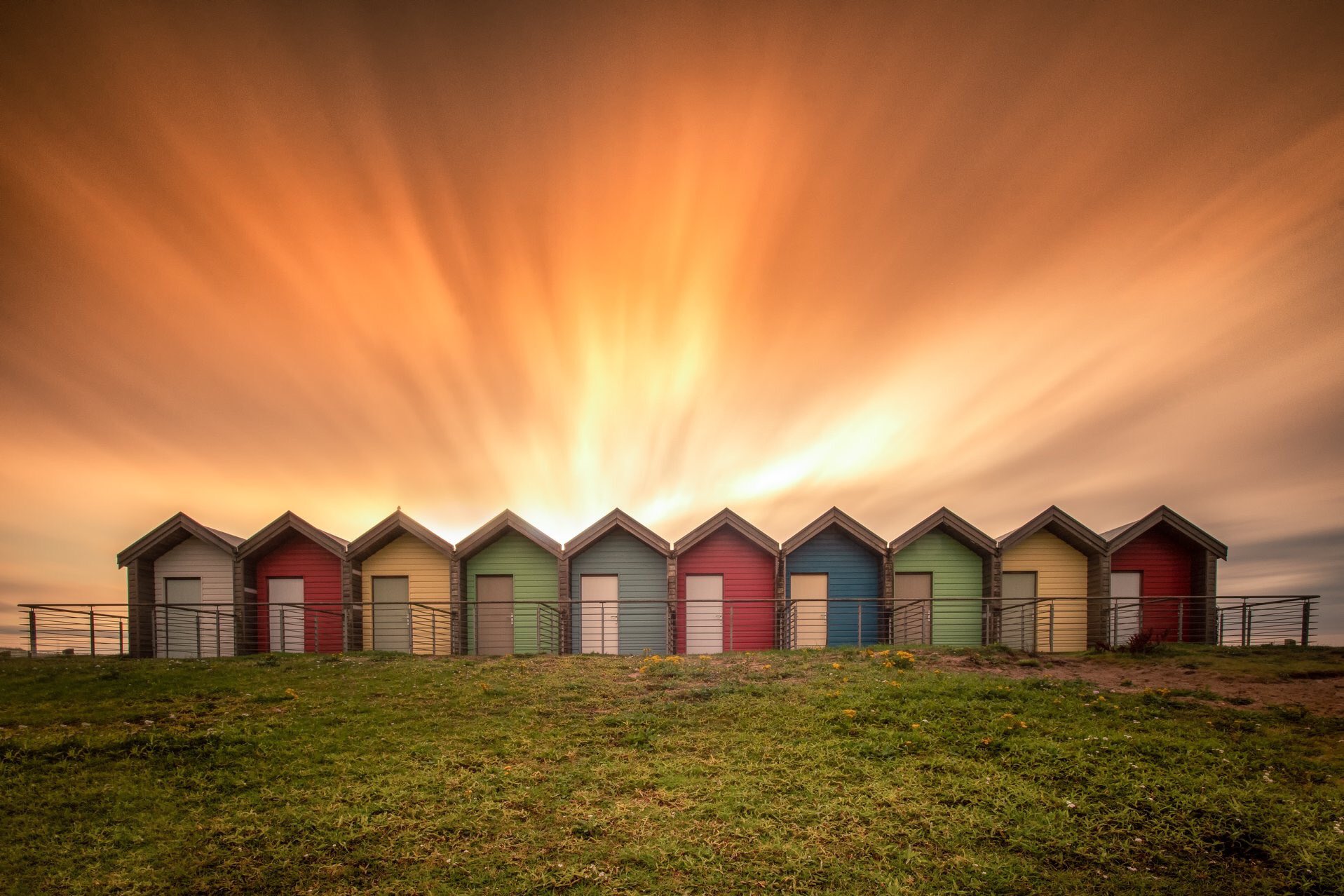 Sunrise, Blyth Beach Huts by Shews @Shews_Cummings