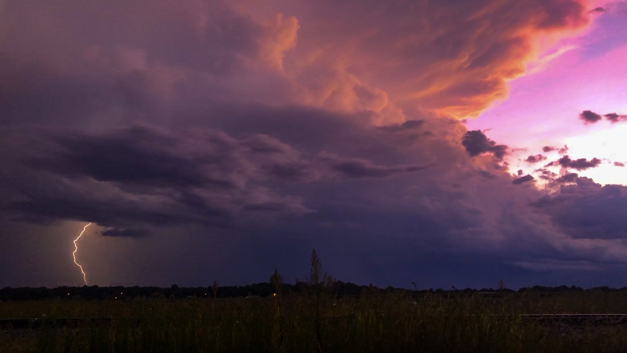 Intense lightning seen from Janesville, Iowa by Kari @kariredjay