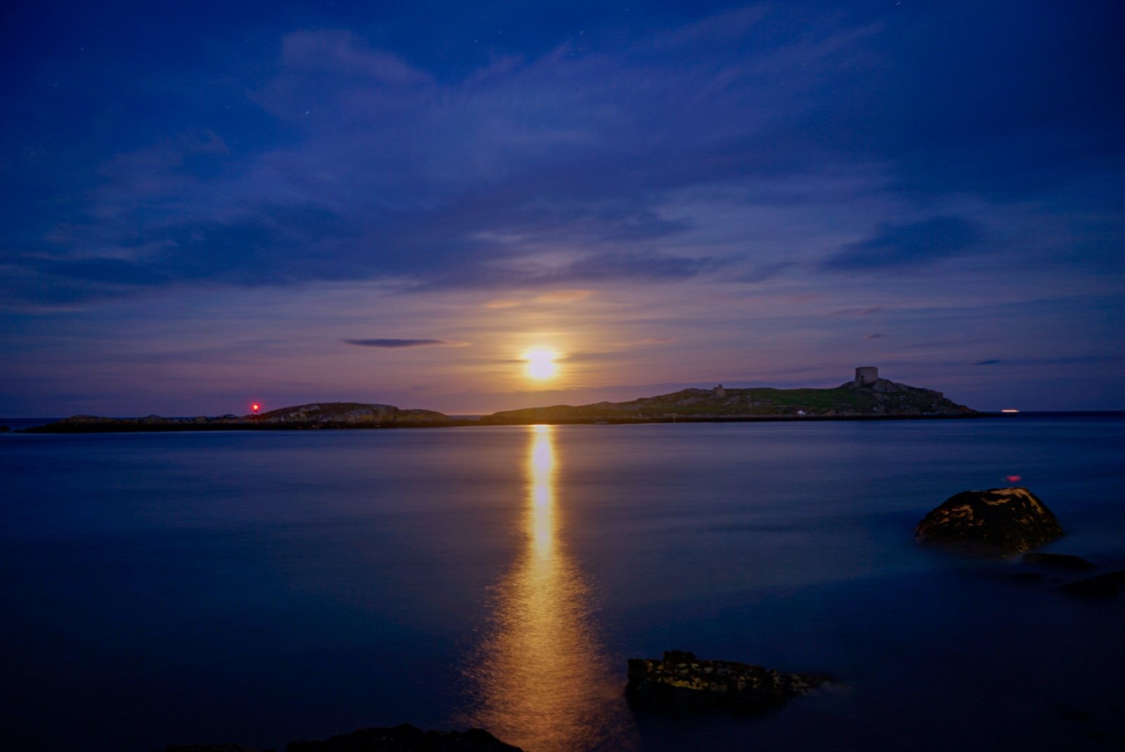 Moon rising over Dalkey Island by thomas mason @nuclearmaso