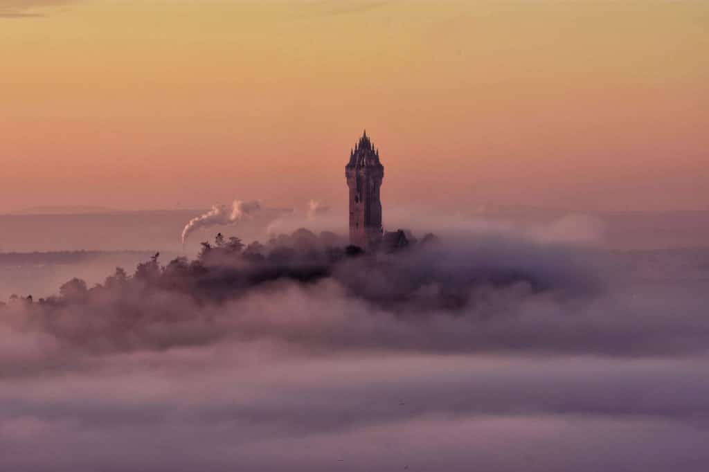 Sunrise over The Wallace Monument from Bridge of Allan by Charles McGuigan @CharlesMcGuiga2