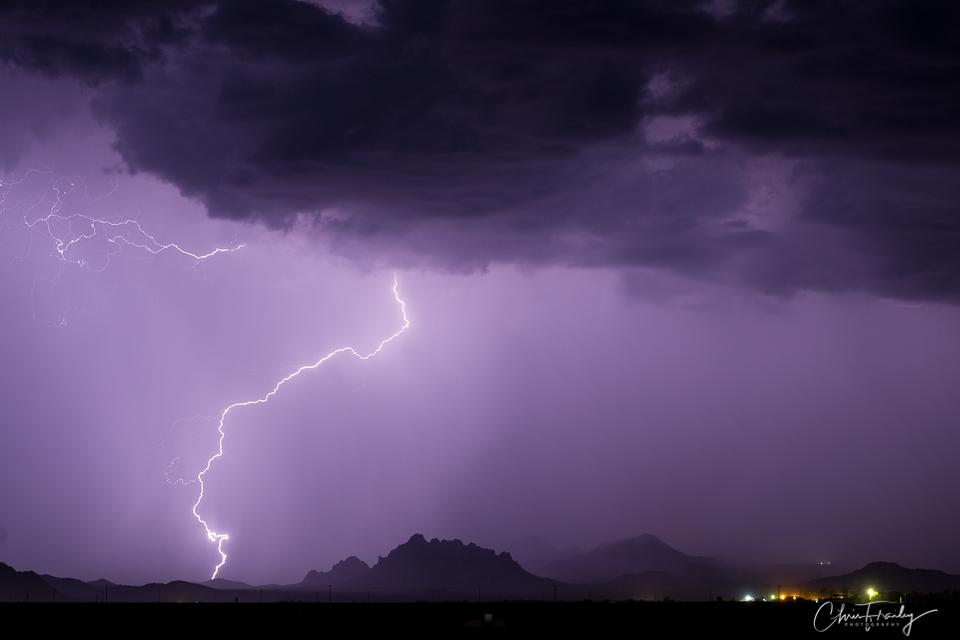 Rain, dust, wind & lightning near Eloy AZ by Chris Frailey @Chris_Frailey