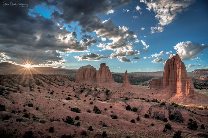 Setting sun in a valley in northern Utah by Laura Hedien- Storm Clouds Photography @lhedien