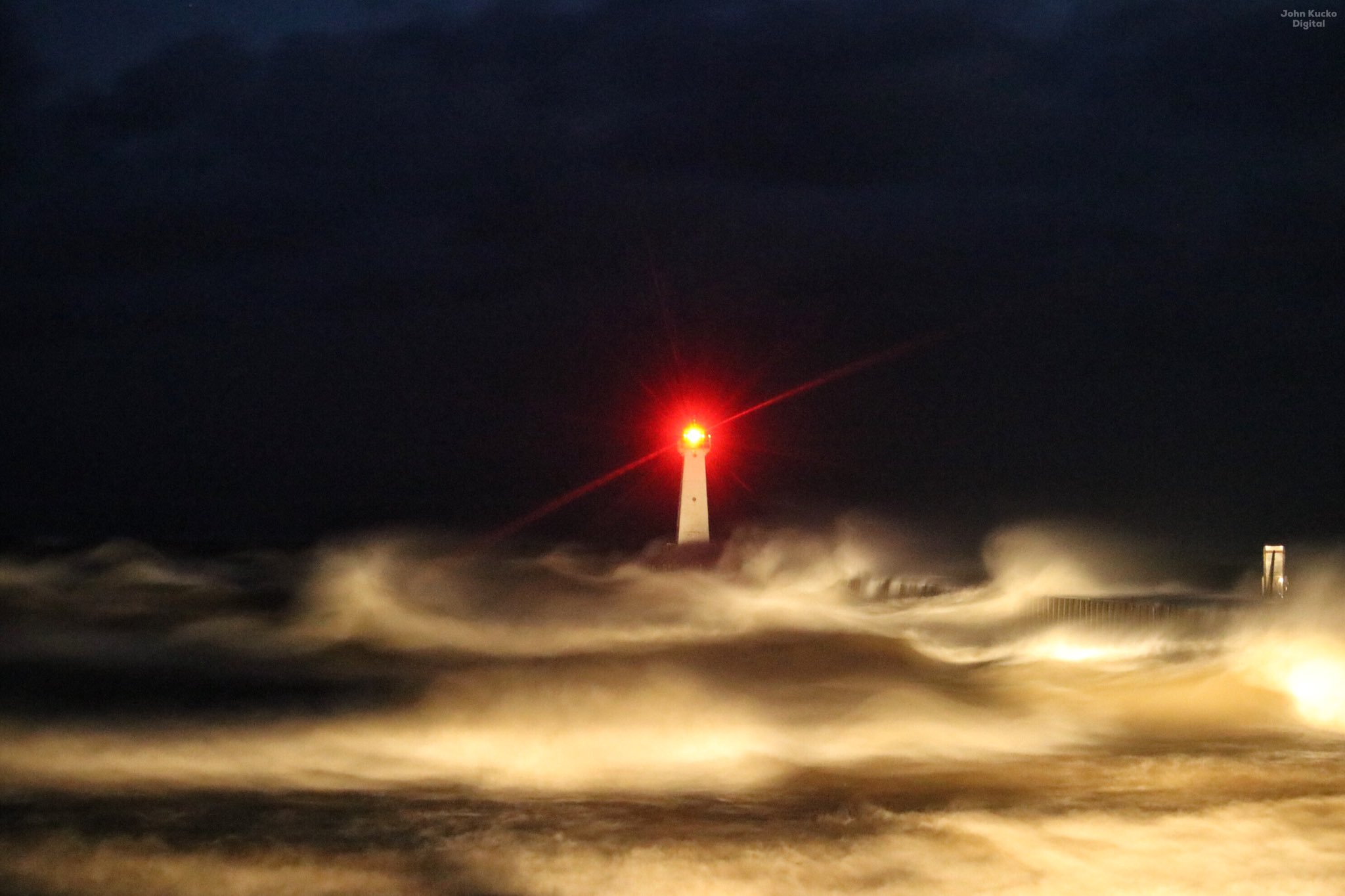 Wind whipped on Lake Ontario at the moment at Sodus Point, NY by John Kucko @john_kucko