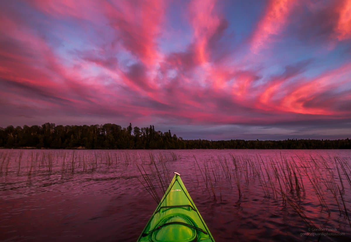 1st Place A crazy red sky seen while out paddling on a September evening in N.W. Ontario by Gordon Pusnik @gordonpusnik