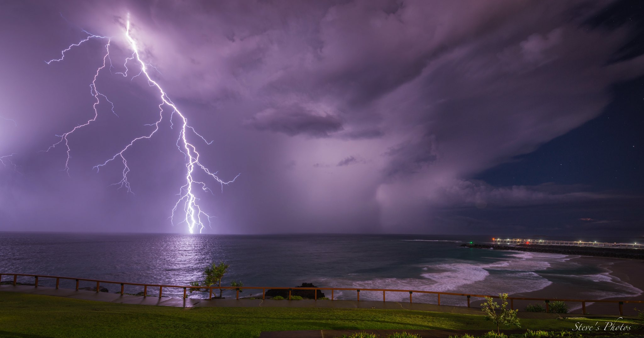 2nd Place A big bolt over Duranbah Beach on the Gold Coast, Australia by Steve Berardi @Marcus_0312