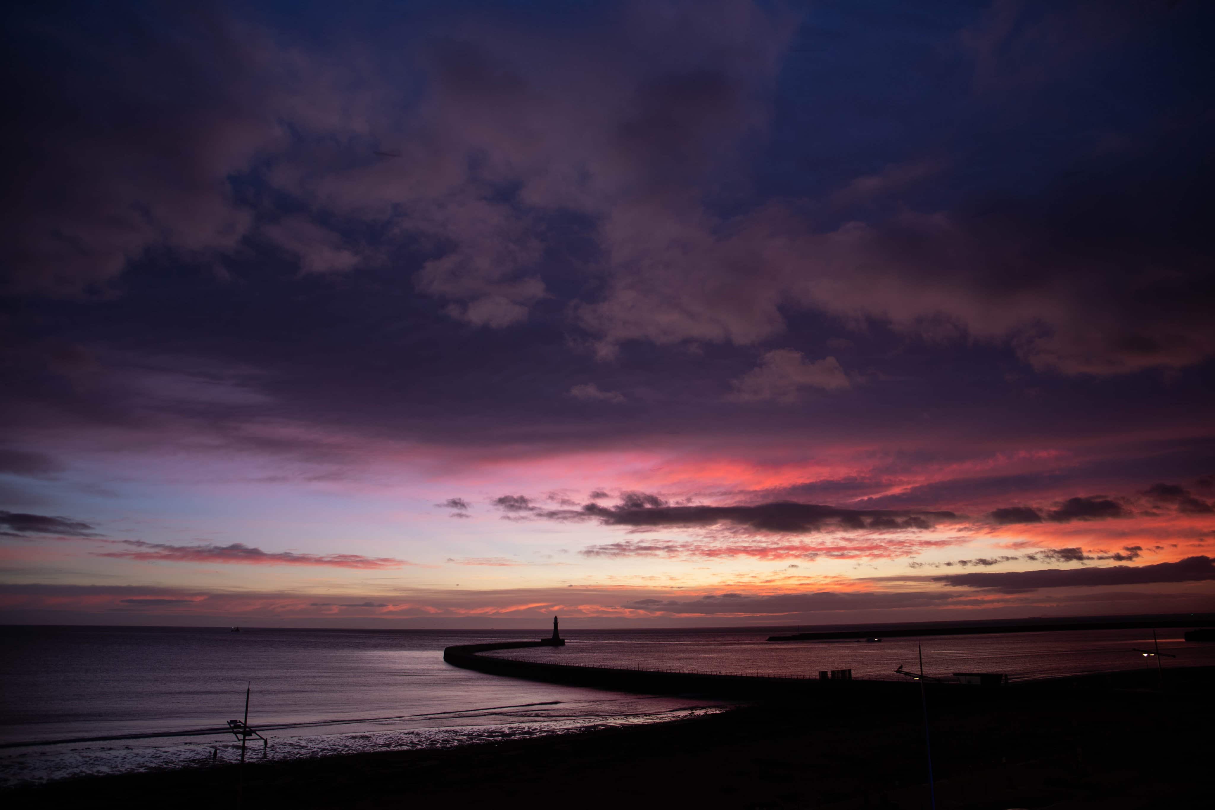 "Crimson and Red" An early morning stroll along the Sunderland coastline by simon c woodley @simoncwoodley