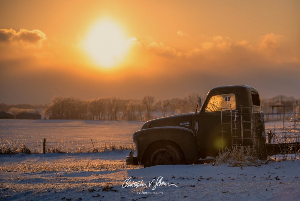 Deep freeze sunset in Iowa by Christopher V. Sherman Photography @cvsherman