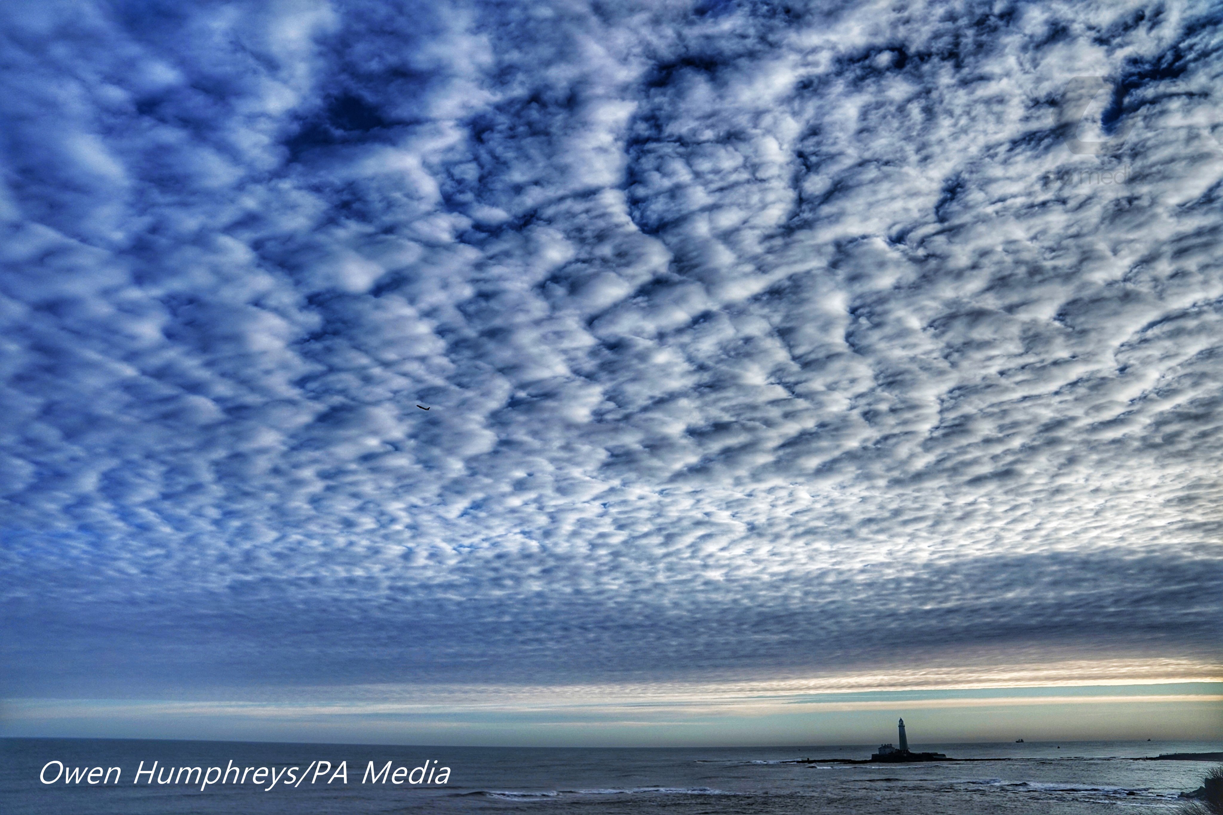 Mackerel sky over St Mary's Lighthouse in Whitley Bay by Owen Humphreys @owenhumphreys1