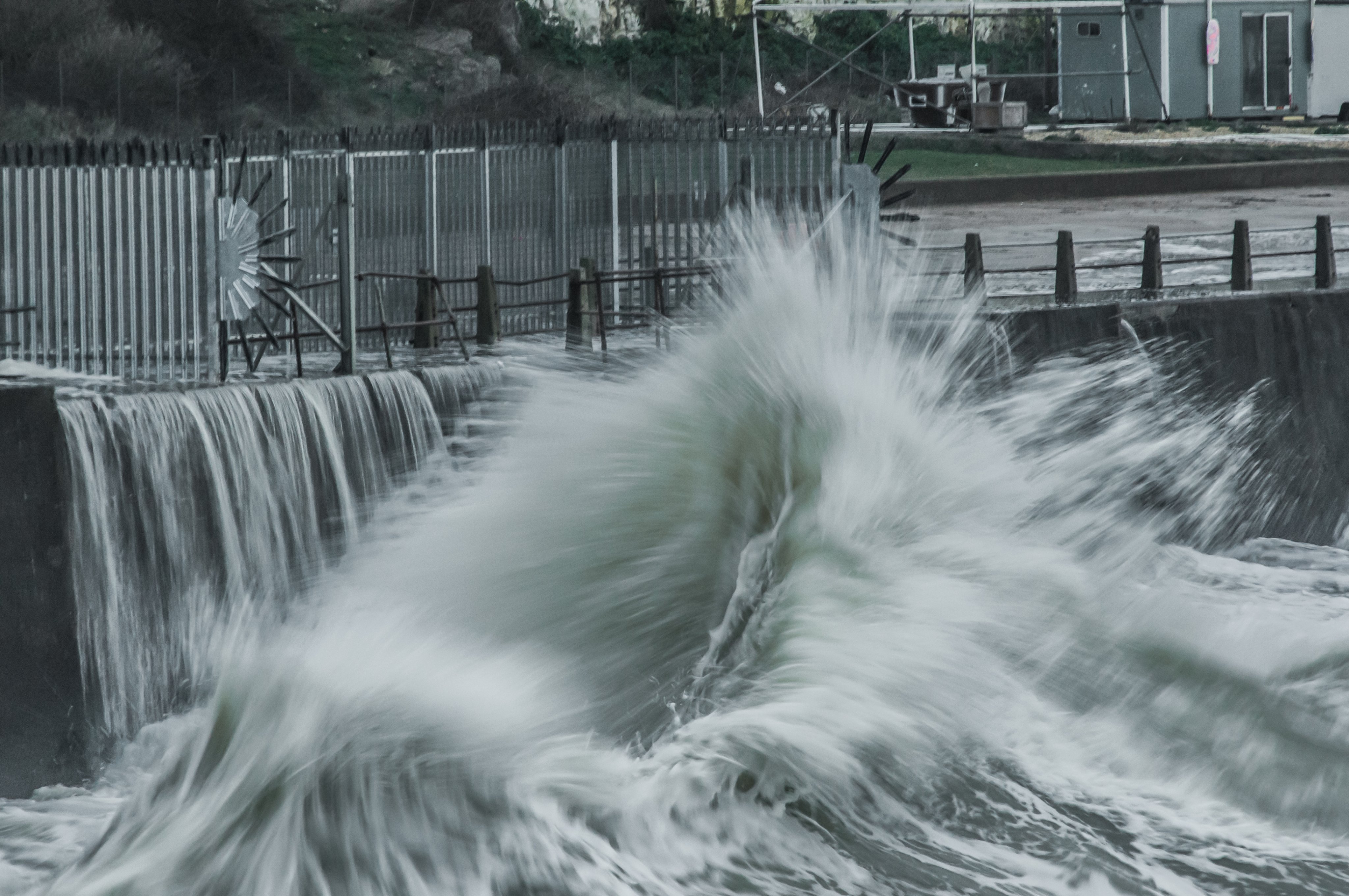 Waves in the harbour entrance at West Beach, Newhaven, Sussex UK by David George Burr @Bur1Burr
