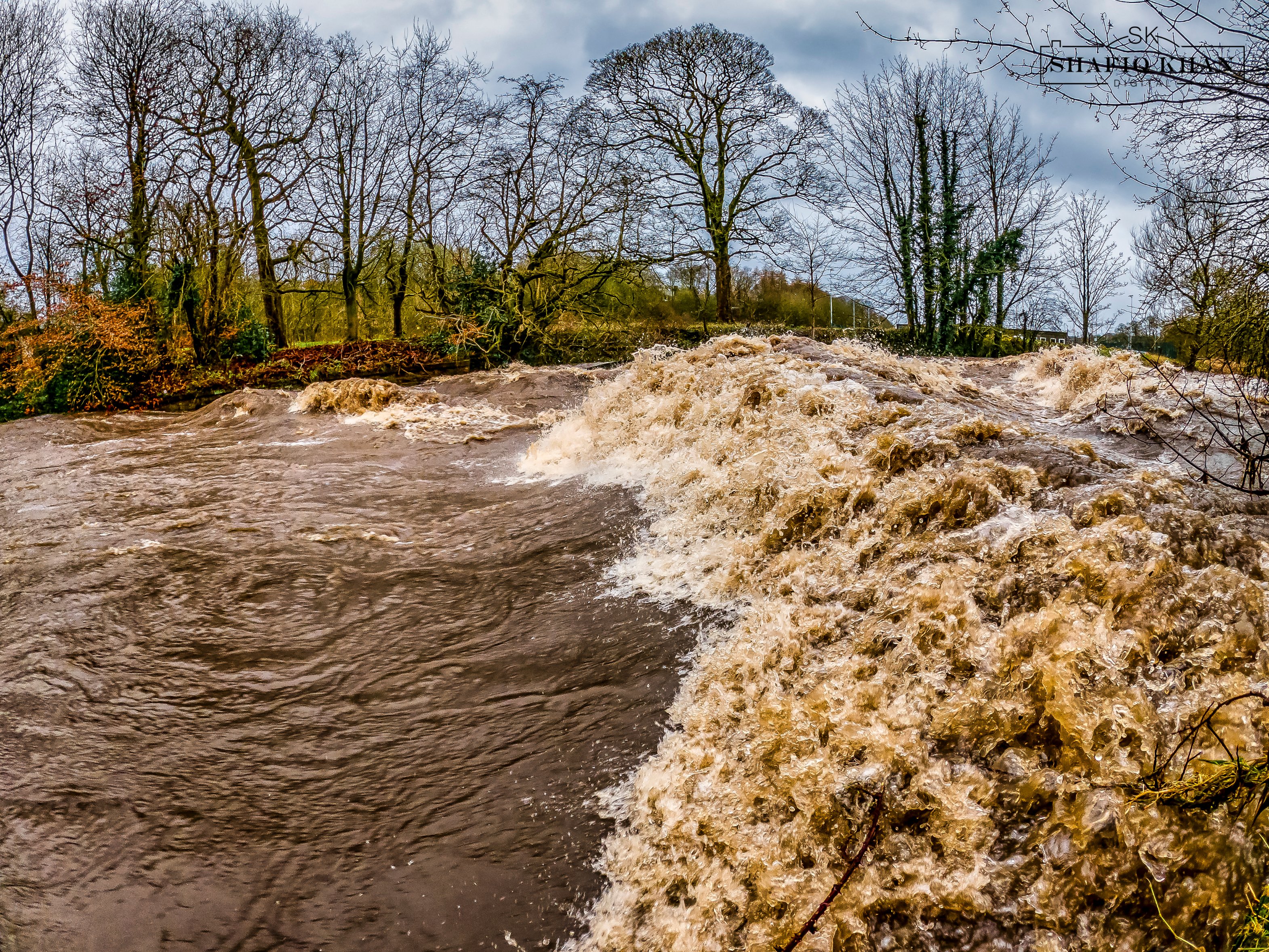 Chaos along the River Darwen - Storm Ciara by Shafiq Khan @shafk