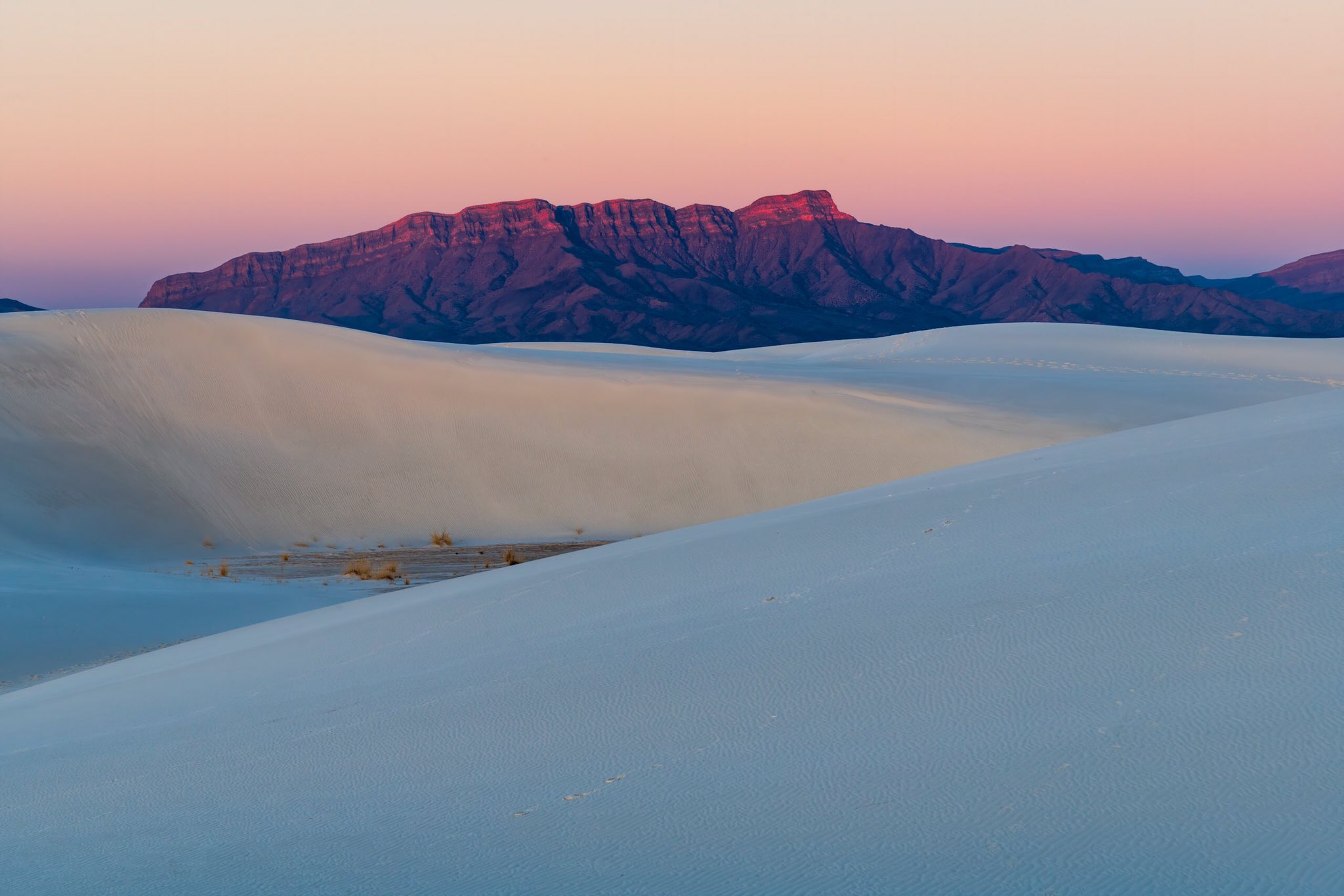 3rd Place A warm glow during sunrise at White Sands National Park, New Mexico by Michael Ryno Photo @mnryno34