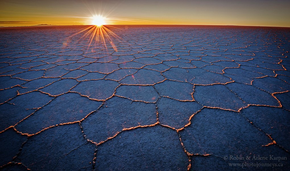 1st Place Sunrise on the Salar de Uyuni in Bolivia, the world's largest salt lake by Robin&Arlene Karpan @KarpanParkland