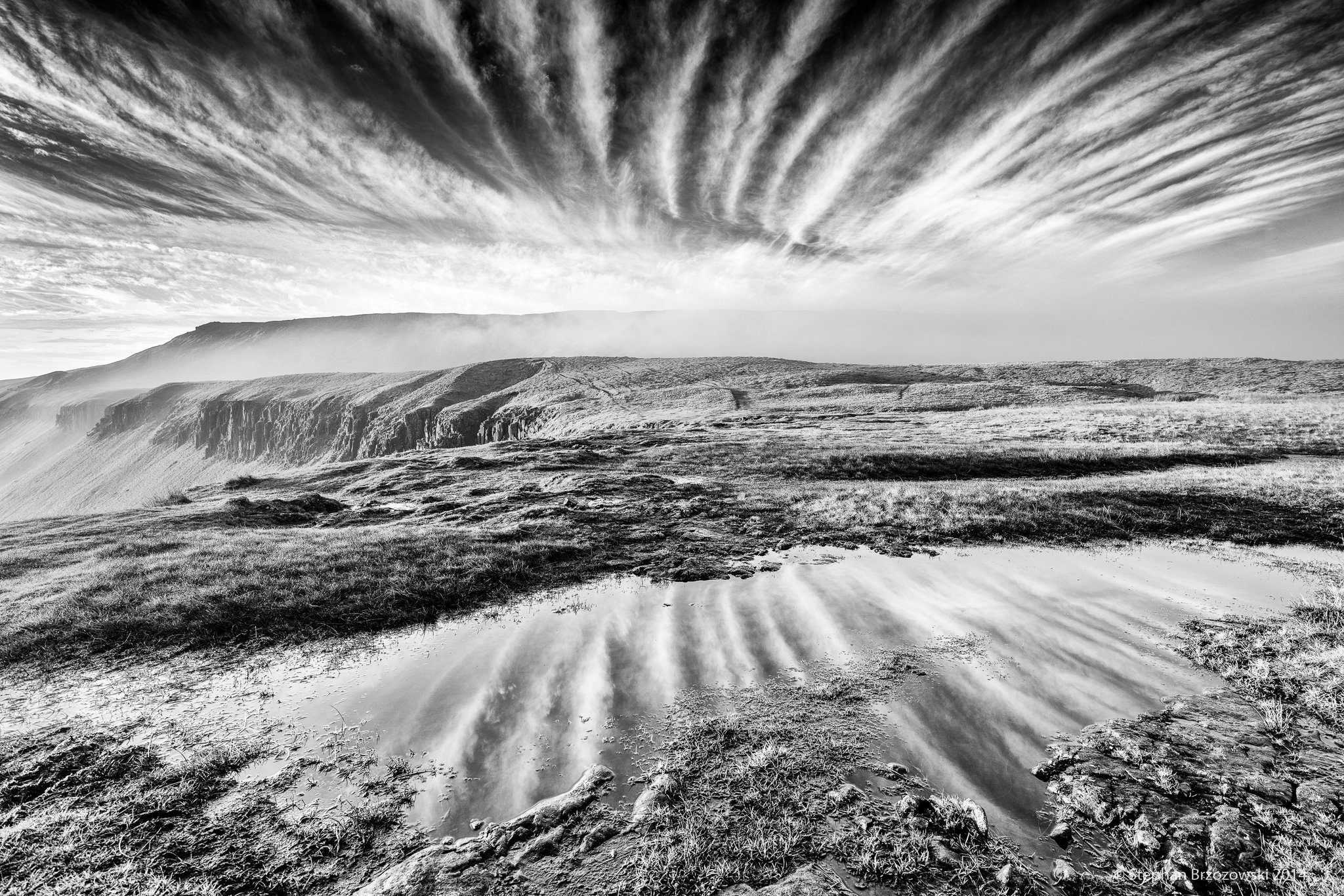 3rd Place Fan-shaped display of cirrus cloud over High Cup Nick in the North Pennines of Cumbria by Stephan Brzozowski @stephanbrz